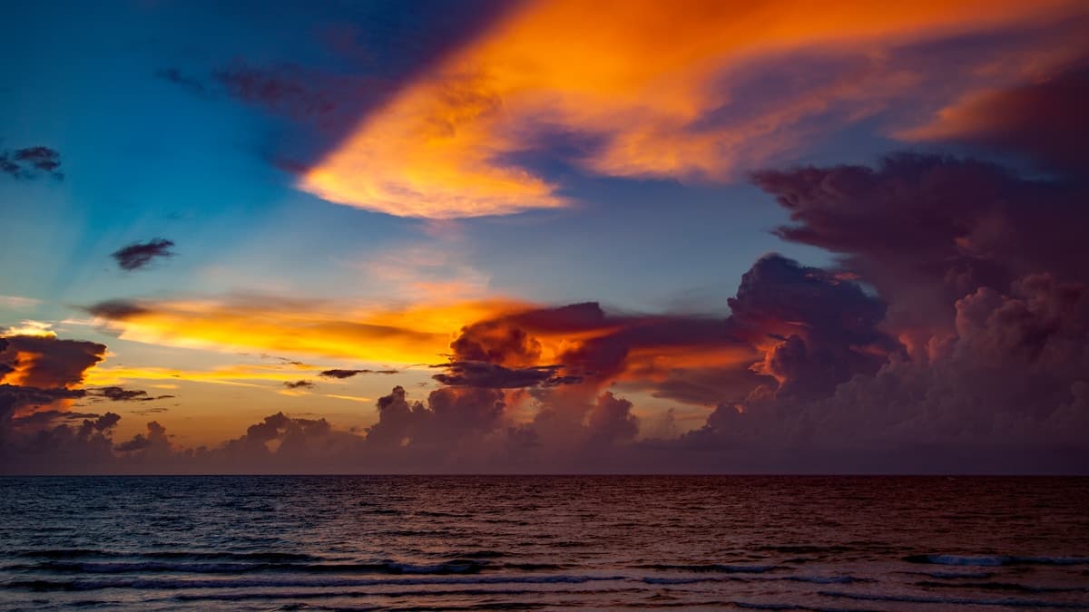 Golden hour over the Atlantic coast at Pompano Beach